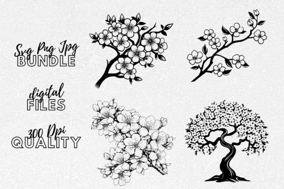 Download Cherry Blossom SVG - Tree Branch Clipart - Branch Collection
